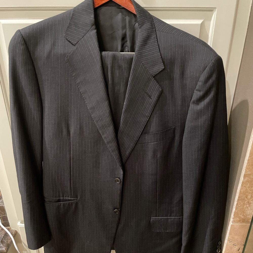 Men’s Canali Suit - Black Pinstripe - 42R